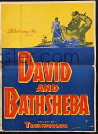 9f103 DAVID & BATHSHEBA pressbook 1951 Biblical Gregory Peck & Susan Hayward, mighty as Goliath!