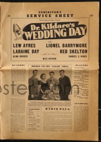 9f107 DR. KILDARE'S WEDDING DAY pressbook 1941 Lew Ayres, Laraine Day, Lionel Barrymore, Red Skelton