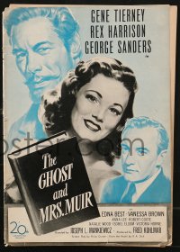 9f118 GHOST & MRS. MUIR pressbook 1947 Gene Tierney, Rex Harrison, George Sanders, Mankiewicz!