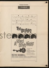 9f121 HARD DAY'S NIGHT pressbook 1964 The Beatles in their first film, rock & roll classic!