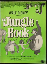 9f128 JUNGLE BOOK pressbook 1967 Walt Disney cartoon classic, contains cool ad pad section!