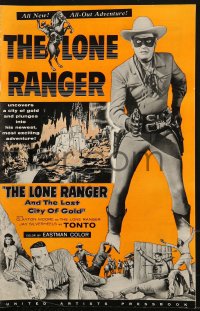9f137 LONE RANGER & THE LOST CITY OF GOLD pressbook 1958 masked Clayton Moore & Jay Silverheels!