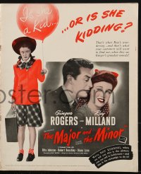9f139 MAJOR & THE MINOR pressbook 1942 Ginger Rogers poses as a young teen confusing Ray Milland!