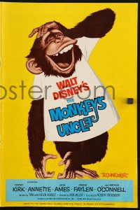 9f146 MONKEY'S UNCLE pressbook 1965 Walt Disney, Annette Funnicello, Tommy Kirk, wacky art of ape!