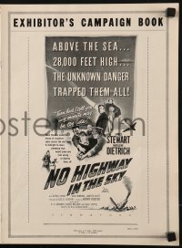 9f150 NO HIGHWAY IN THE SKY pressbook 1951 James Stewart, Marlene Dietrich, Glynis Johns, Hawkins!
