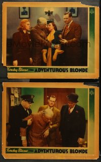 9g849 ADVENTUROUS BLONDE 2 LCs 1937 sexy Glenda Farrell is detective/reporter Torchy Blane!