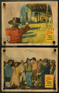 9g871 COMIN' ROUND THE MOUNTAIN 2 LCs 1936 cowboy Gene Autry, Smiley Burnette, Ann Rutherford!