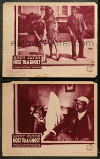 9g904 HOST TO A GHOST 2 LCs 1941 great images of Andy Clyde w/ sexy women & scared Dudley Dickerson!
