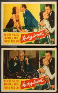 9g913 LADY LUCK 2 LCs 1946 Robert Young, sexy Barbara Hale, gambling in one!