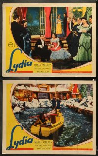9g919 LYDIA 2 LCs 1941 beautiful Merle Oberon with suitors, cool boat image!