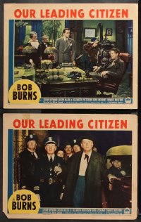 9g943 OUR LEADING CITIZEN 2 LCs 1939 great images of Bob Burns, Susan Hayward, Gene Lockhart!