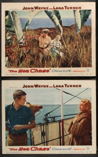 9g953 SEA CHASE 2 LCs 1955 great images of John Wayne, Lana Turner, Tab Hunter, World War II!
