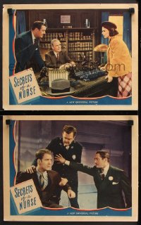 9g957 SECRETS OF A NURSE 2 color LCs 1938 great images of Edmund Lowe, Helen Mack, Dick Foran!