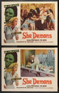 9g968 SHE DEMONS 2 LCs 1958 beautiful Irish McCalla & others try to escape the half-beast half-woman!