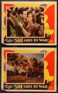9g970 SHE GOES TO WAR 2 LCs 1929 Eleanor Boardman saves soldiers in in World War I France!