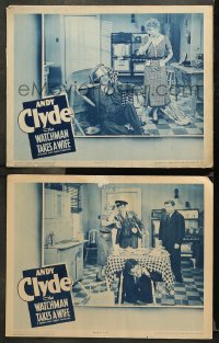 9g997 WATCHMAN TAKES A WIFE 2 LCs 1941 Andy Clyde, Compson, a merry, mad melange of gags and giggles!