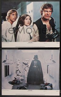 9g351 STAR WARS 8 color 11x14 stills 1977 George Lucas classic epic, Luke, Leia, complete set!