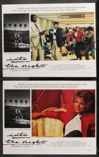 9g191 INTO THE NIGHT 8 English LCs 1985 different images of Jeff Goldblum & Michelle Pfeiffer!