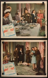 9g661 ABOUT FACE 4 LCs 1942 Joe Sawyer, William Tracy, Jean Porter, Margaret Dumont, Hal Roach!