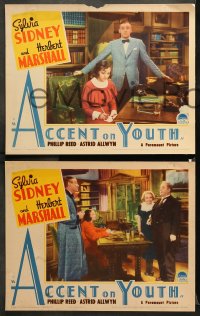 9g752 ACCENT ON YOUTH 3 LCs 1935 Sylvia Sidney & Phillip Reed, written by Samson Raphaelson!