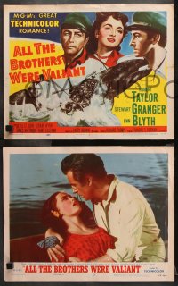 9g038 ALL THE BROTHERS WERE VALIANT 8 LCs 1953 Robert Taylor, Stewart Granger, whaling!
