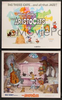 9g020 ARISTOCATS 9 LCs 1971 Walt Disney feline jazz musical cartoon, great colorful images!