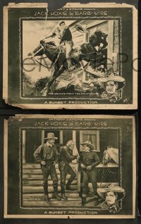 9g508 BARB-WIRE 6 LCs 1922 Jack Hoxie cowboy western, image of gathered crowd, ultra rare!
