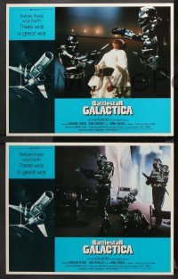 9g668 BATTLESTAR GALACTICA 4 LCs 1978 great images of evil Cylons and more, 1970s sci-fi!