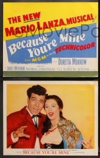 9g063 BECAUSE YOU'RE MINE 8 photolobbies 1952 the new Mario Lanza musical from MGM in Technicolor!