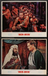 9g669 BEN-HUR 4 LCs R1969 Charlton Heston, Hugh Griffith, William Wyler classic epic, great scenes!