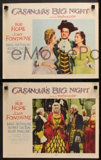 9g512 CASANOVA'S BIG NIGHT 6 LCs 1954 great images of Bob Hope & sexy Joan Fontaine, Basil Rathbone!