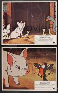 9g085 CHARLOTTE'S WEB 8 LCs 1973 great images of Wilbur, E.B. White's classic cartoon!