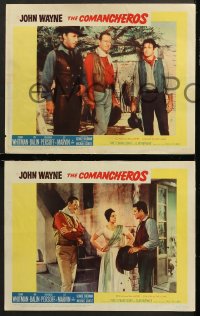 9g767 COMANCHEROS 3 LCs 1961 John Wayne, Stuart Whitman, Lee Marvin, directed by Michael Curtiz!