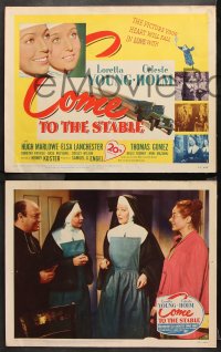 9g097 COME TO THE STABLE 8 LCs 1950 images of nuns Loretta Young & Celeste Holm!