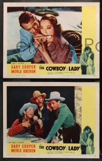 9g769 COWBOY & THE LADY 3 LCs R1954 great images of Gary Cooper & sexiest Merle Oberon!