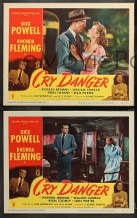 9g516 CRY DANGER 6 LCs 1951 Dick Powell, William Conrad & Regis Toomey, Rhonda Fleming!