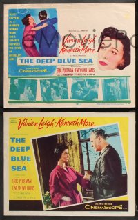 9g114 DEEP BLUE SEA 8 LCs 1955 Kenneth More is unfaithful to wife Vivien Leigh, Anatole Litvak!
