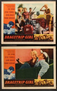 9g125 DRAGSTRIP GIRL 8 LCs 1957 Hollywood's newest teen stars, car crazy, speed crazy & boy crazy!