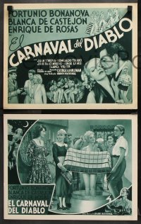 9g131 EL CARNAVAL DEL DIABLO 8 Spanish/US LCs 1936 Fortunio Bonanova in a carnival of the Devil!