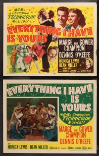 9g138 EVERYTHING I HAVE IS YOURS 8 LCs 1952 great images of Marge & Gower Champion, dancing!