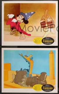 9g141 FANTASIA 8 LCs R1963 great image of Wizard's Apprentice Mickey Mouse & more, Disney classic!