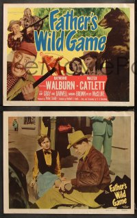 9g144 FATHER'S WILD GAME 8 LCs 1950 Raymond Walburn, Walter Catlett, hunting giant bear!