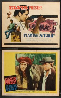 9g149 FLAMING STAR 8 LCs 1960 cowboy Elvis Presley, Barbara Eden, Dolores Del Rio, John McIntire!