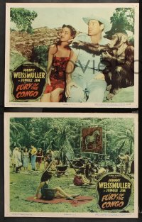 9g685 FURY OF THE CONGO 4 LCs 1951 great images of Johnny Weissmuller as Jungle Jim!