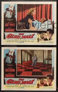 9g687 GLASS WALL 4 LCs 1953 sexy Gloria Grahame & Vittorio Gassman in sin-spots of New York!