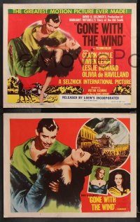 9g164 GONE WITH THE WIND 8 LCs R1954 Clark Gable, Vivien Leigh, greater than ever on wide screen!