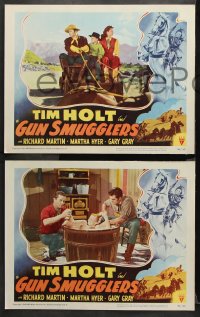 9g690 GUN SMUGGLERS 4 LCs 1949 cowboy Tim Holt, pretty Martha Hyer, Richard Martin!