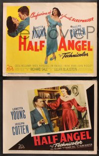 9g169 HALF ANGEL 8 LCs 1951 Loretta Young, Joseph Cotten, confessions of a female sleepwalker!