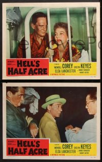 9g782 HELL'S HALF ACRE 3 LCs 1954 Wendell Corey romances sexy Evelyn Keyes in Hawaii!