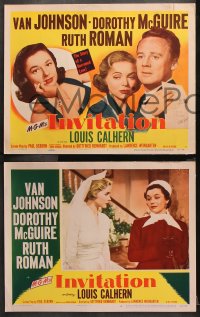 9g193 INVITATION 8 LCs 1952 Van Johnson, Dorothy McGuire, Ruth Roman, story of a borrowed love!